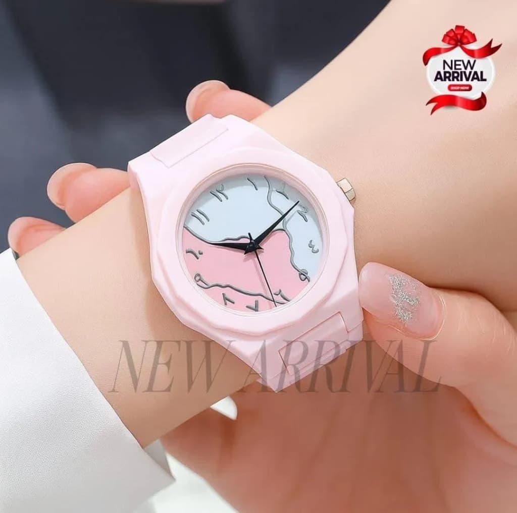 Pink Carbon Fiber Women's Watch | Stylish Ladies Wrist Watch | Butterfly Lock