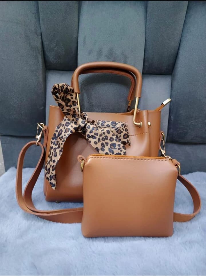 Hand bag set for women with belt leather